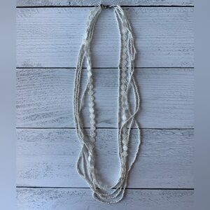 While Beaded & Lace Necklace